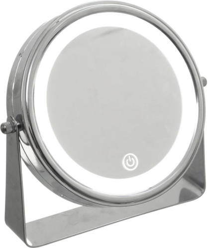 5five Make-up spiegel/scheerspiegel met LED verlichting op standaard 20 cm - Make-up spiegeltjes