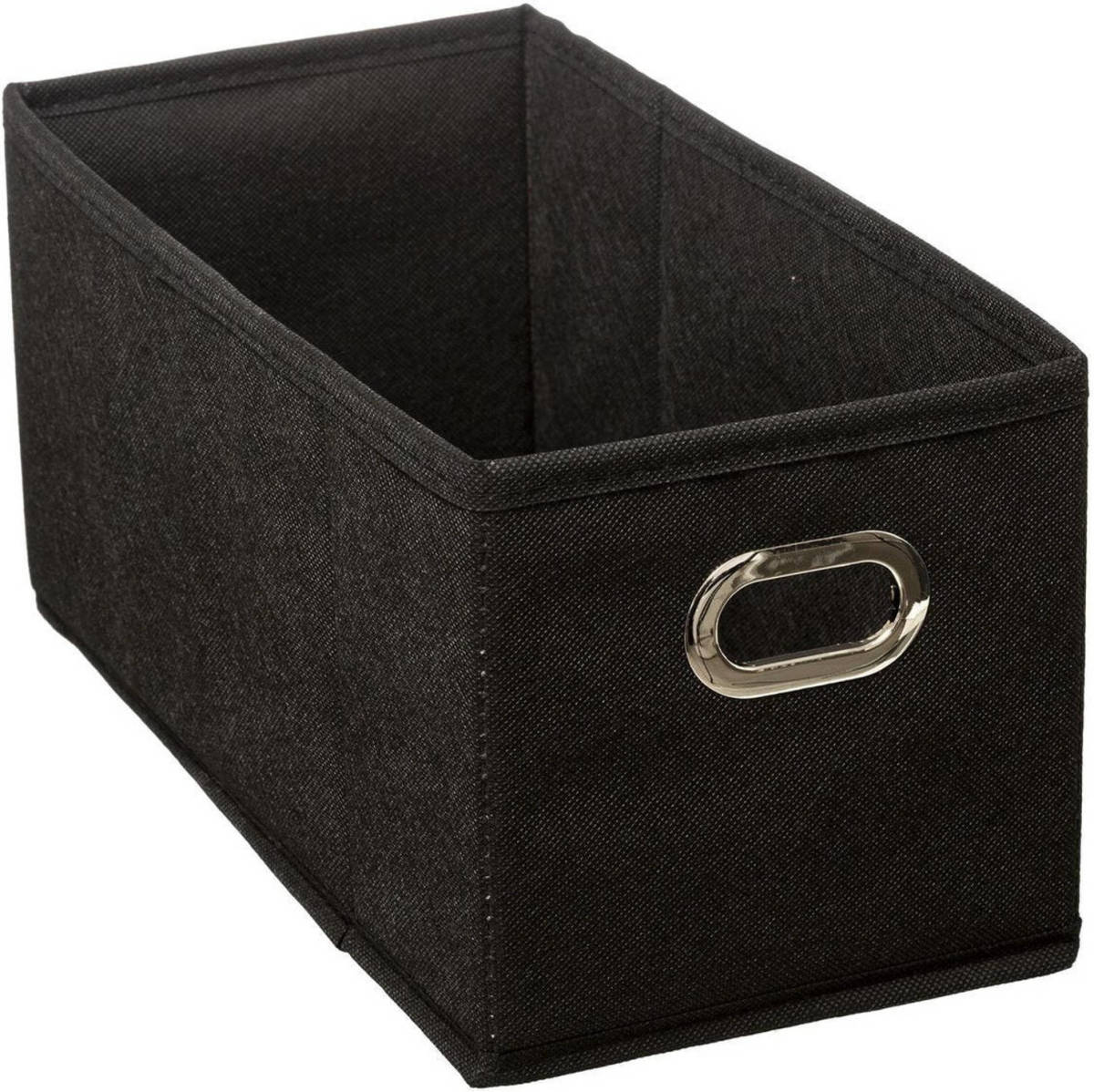5five Opbergmand/kastmand 7 liter zwart linnen 31 x 15 x 15 cm - Opbergmanden