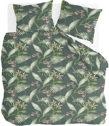 Smulderstextiel nl Byrklund Greens & Flowers dekbedovertrek - 2-persoons (200x200/220 cm + 2 slopen) - Katoen - Groen