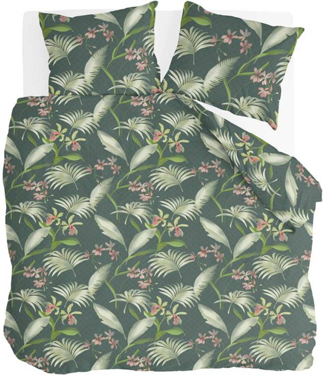 Smulderstextiel nl Byrklund Greens & Flowers dekbedovertrek - 2-persoons (200x200/220 cm + 2 slopen) - Katoen - Groen