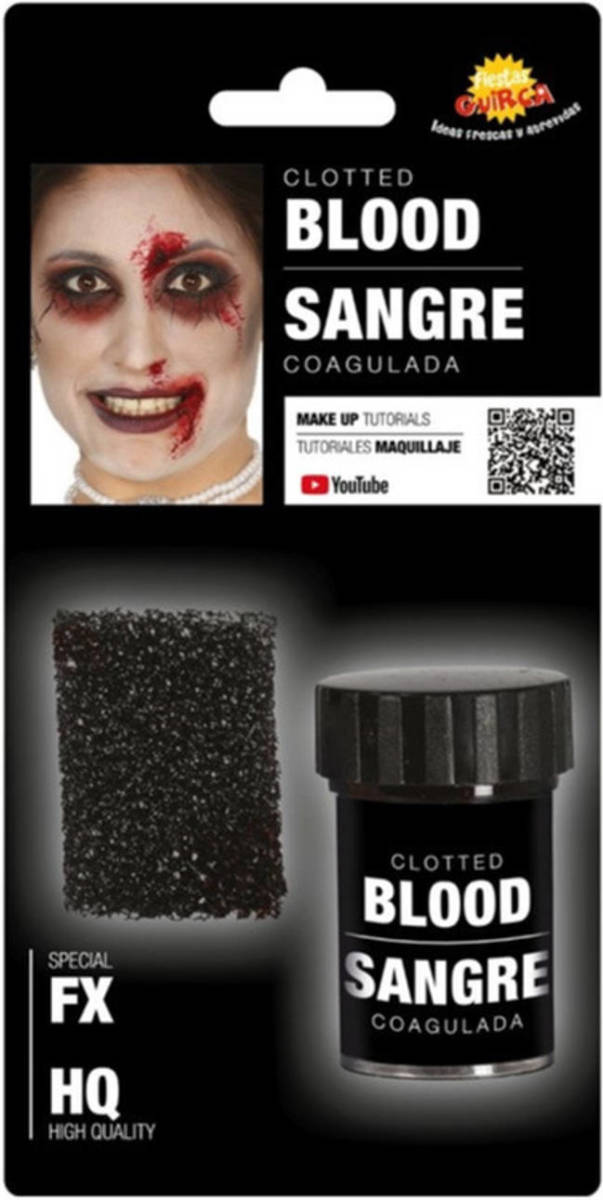 Fiestas Guirca Halloween Potje gestold horror nepbloed schmink met sponsje 15 gram - Schmink