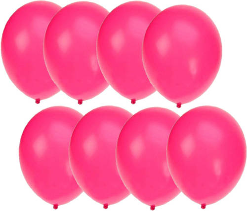 Bellatio Decorations 75x stuks Neon roze party ballonnen 27 cm - Ballonnen