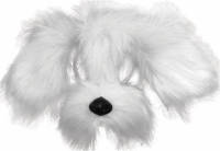 Bristol novelty Witte hond masker met vacht - Verkleedmaskers