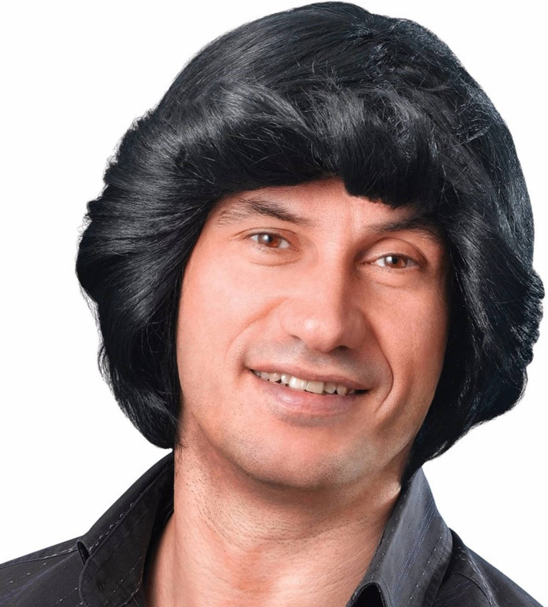Bristol novelty Zwarte Robbie Muntz pruik - Verkleedpruiken