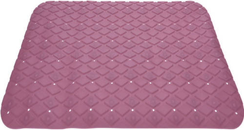 Excellent Houseware Anti-slip badmat oud roze 55 x 55 cm vierkant - Badmatjes