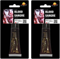 Fiestas Guirca 2x stuks tube vloeibaar horror nepbloed schmink 20 ml - Schmink