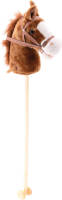 Johntoy Pluche stokpaardje oranje bruin 98 cm met geluid - Hobbelfiguren