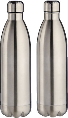 Arte r 2x stuks RVS thermosflessen/isoleerflessen 1 liter - Thermosflessen