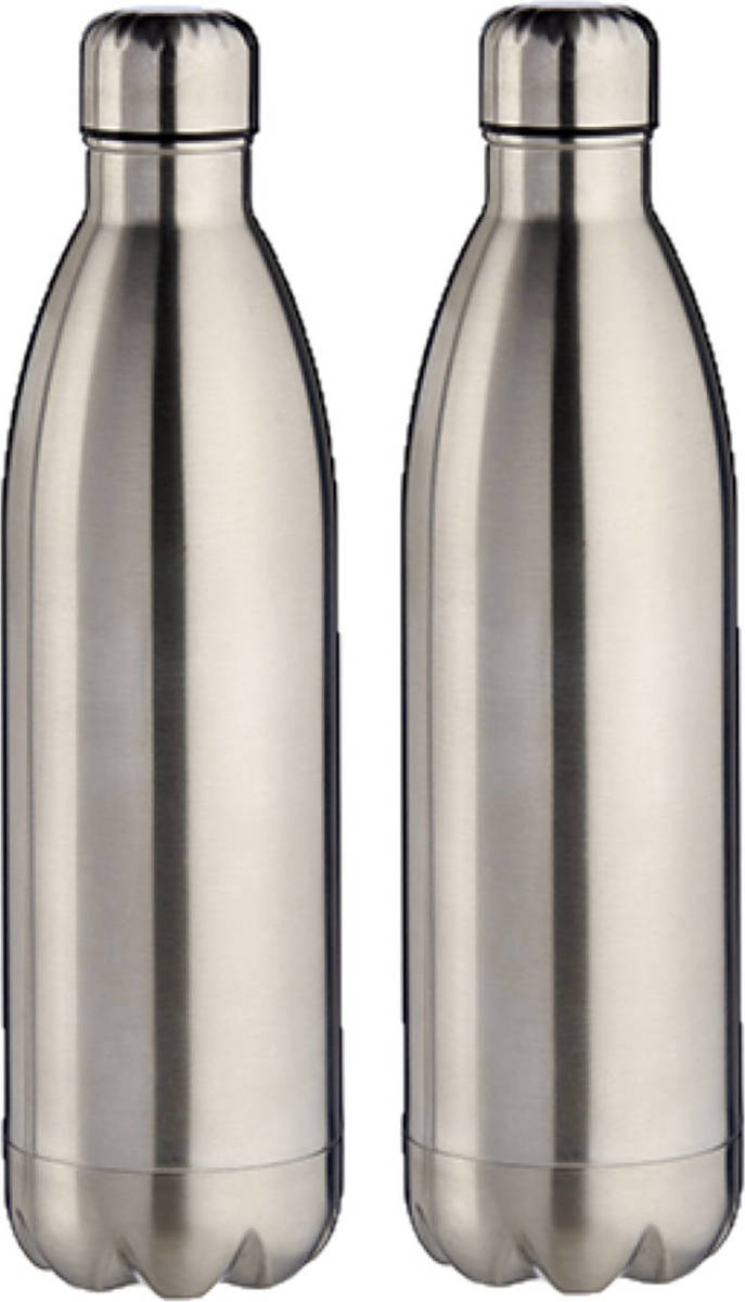 Arte r 2x stuks RVS thermosflessen/isoleerflessen 1 liter - Thermosflessen