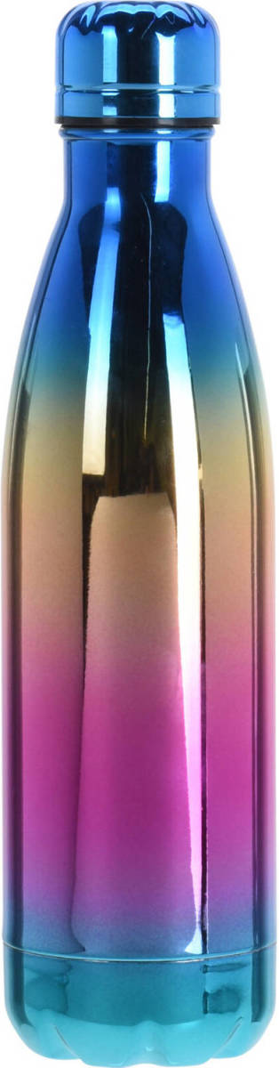Shoppartners RVS thermosfles / isoleerfles voor onderweg 500 ml metallic gekleurd - Thermosflessen
