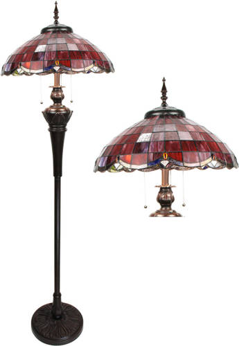 HAES deco - Tiffany Vloerlamp Rood Ø 51x166 cm E27/max 3x60W