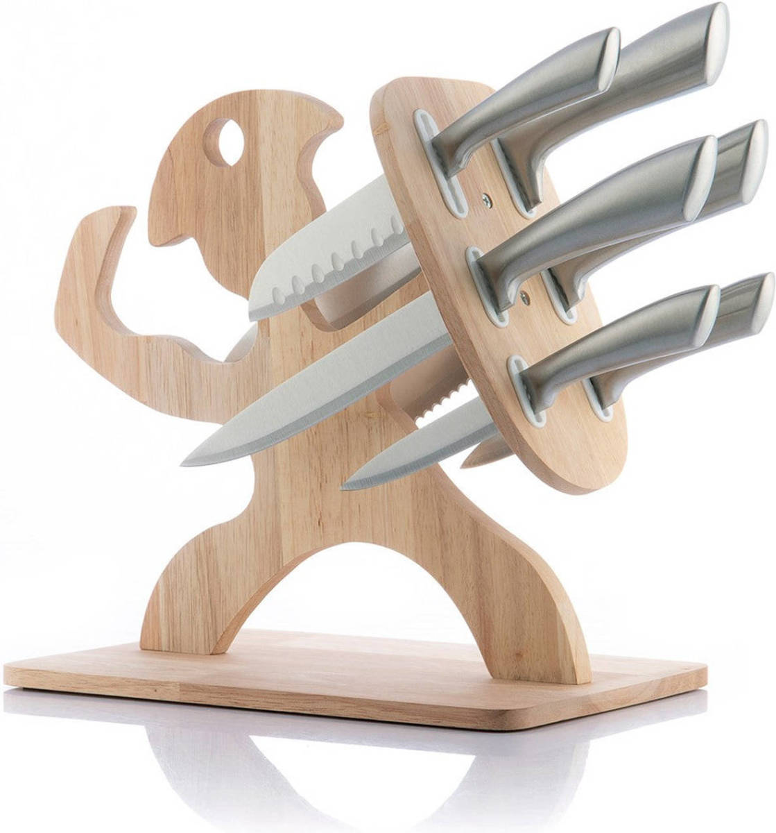 Set Messen met Houten Basis Spartan Innovagoods 7 Onderdelen