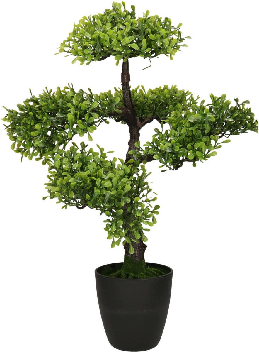 H&S Collection Kunstplant bonsai boompje in pot - Japans decoratie - 50 cm - Type Kyoto light - Kunstplanten