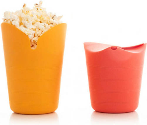 Inklapbare Siliconen Popcornpoppers Popbox Innovagoods (Set van 2)