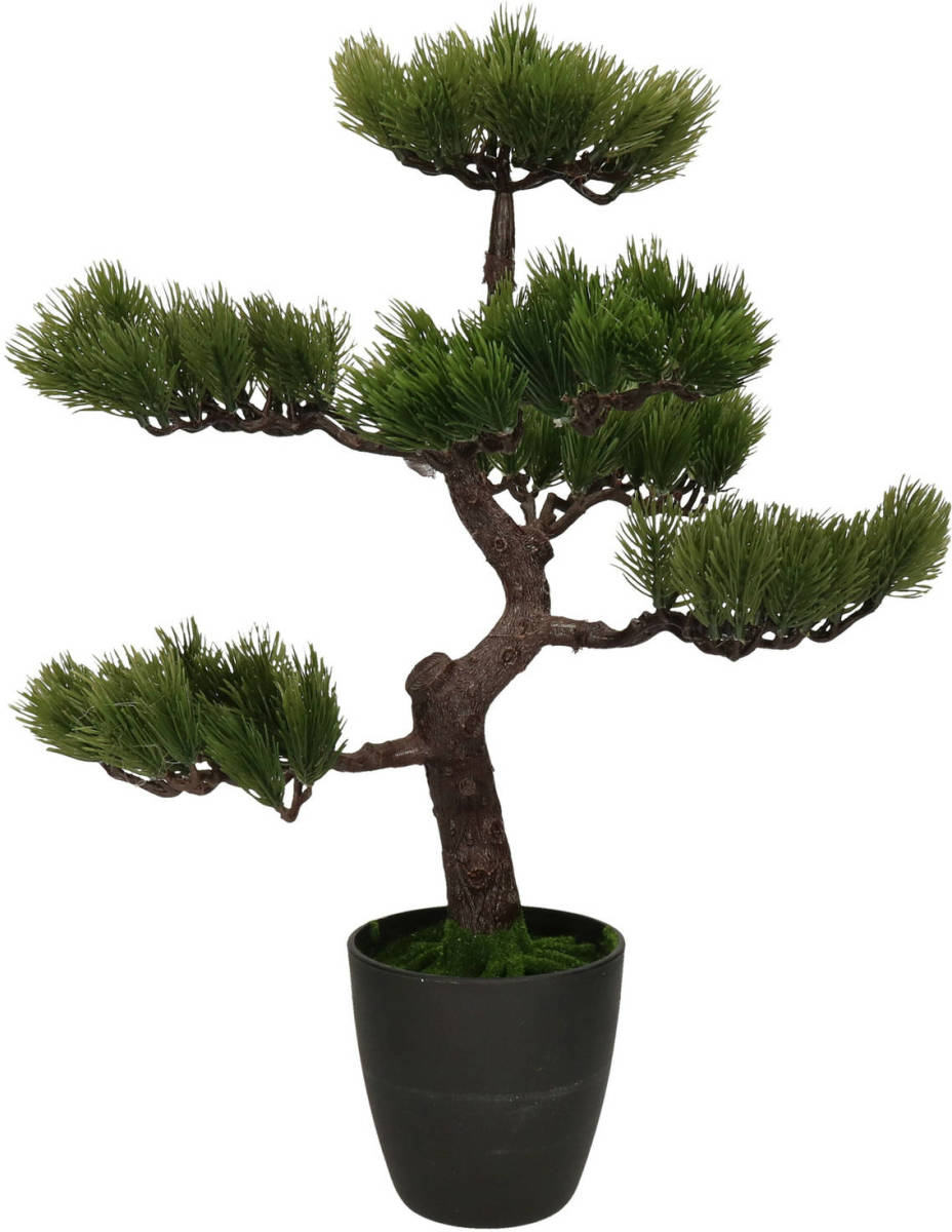 H&S Collection Kunstplant bonsai boompje in pot - Japans decoratie - 50 cm - Type Osaka needle - Kunstplanten