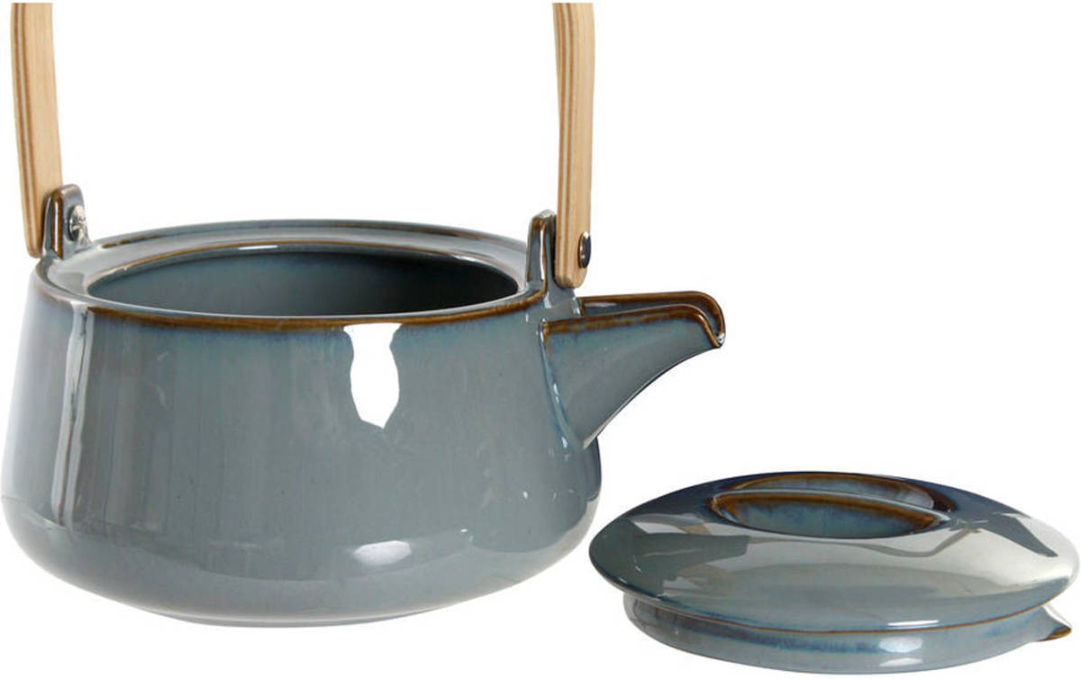 Theepot DKD Home Decor 21 x 17 x 10 cm Porselein Grijs 1 L