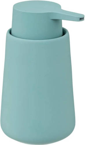 5five Zeeppompje/zeepdispenser Cocoon - kunststeen - ijsblauw - 8 x 15 cm - 300 ml - Zeeppompjes