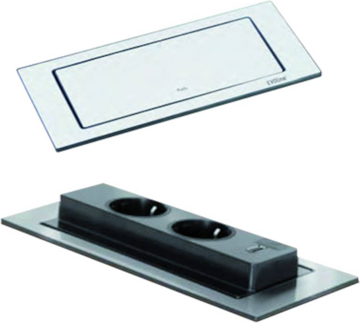 Doeco Evoline BackFlip 2ST/USB mat wit - Contactdozen