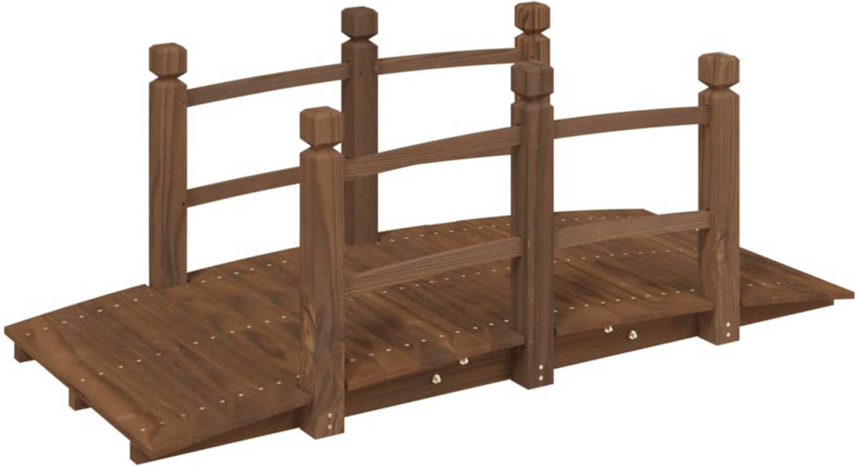 VidaXL Tuinbrug met leuningen 150x67x56 cm massief vurenhout