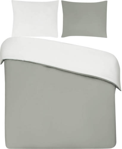 Seashell Dekbedovertrek My Luxe. - 100% percal katoen - 140x200/220 - double face greige wit