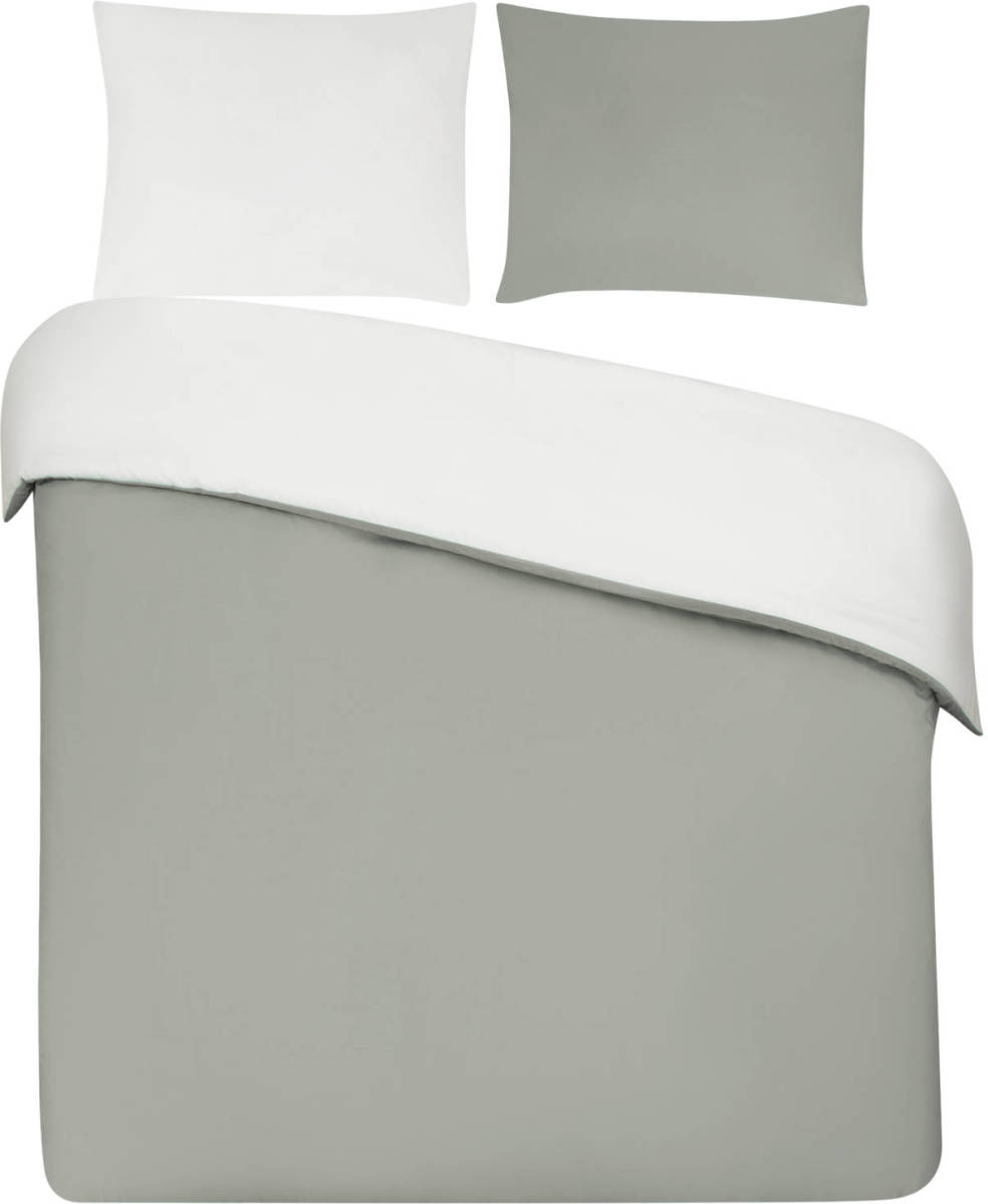 Seashell Dekbedovertrek My Luxe. - 100% percal katoen - 140x200/220 - double face greige wit