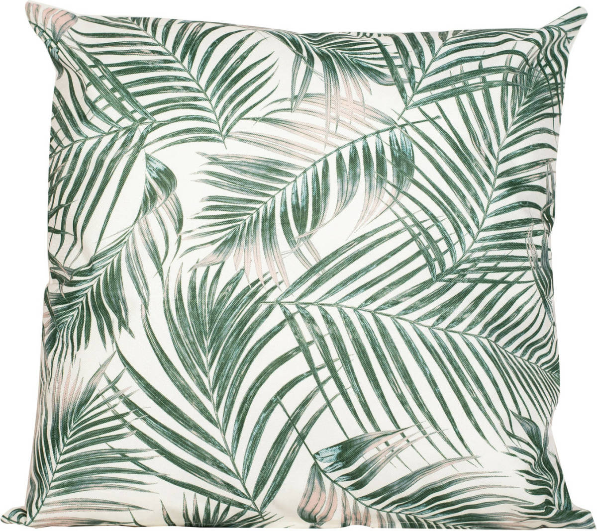 Anna's Collection Buitenkussen palm - wit/groen - 60 x 60 cm - Water en UV bestendig - Sierkussens