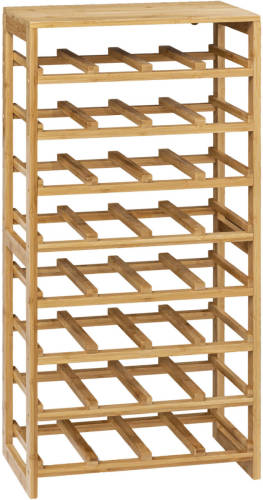 5five Wijnrek/flessenrek 8 lagen - bamboe hout - 45 x 24 x 89 cm - Wijnrekken