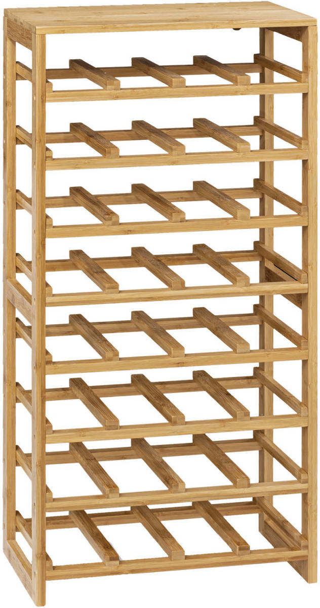 5five Wijnrek/flessenrek 8 lagen - bamboe hout - 45 x 24 x 89 cm - Wijnrekken