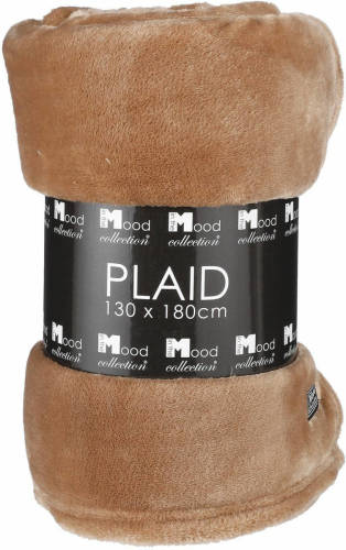 In The Mood Fleece deken/fleeceplaid camel bruin 130 x 180 cm polyester - Plaids