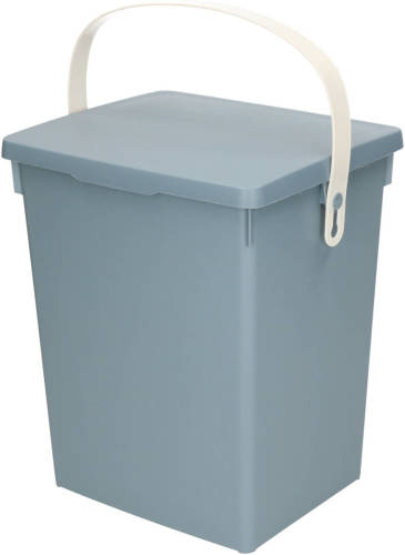 Excellent Houseware Blauwe afsluitbare vuilnisbak/afvalbak voor gft/organisch afval 5,5 liter - Prullenbakken