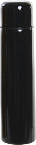 Items RVS thermosfles/isoleerfles zwart met drukdop 920 ml - Thermosflessen