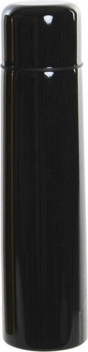 Items RVS thermosfles/isoleerfles zwart met drukdop 920 ml - Thermosflessen