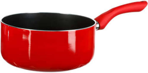 5five Steelpan/sauspan - Inductie - aluminium - rood/zwart - dia 20 cm - Steelpannen