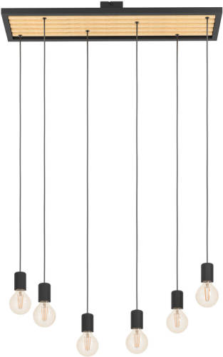 Eglo Consett Hanglamp - E27 - 78 cm - Zwart/Bruin - Staal