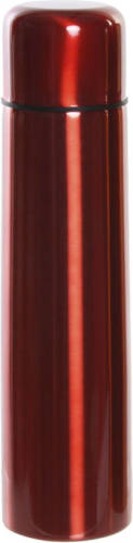 Items RVS thermosfles/isoleerfles rood met drukdop 920 ml - Thermosflessen