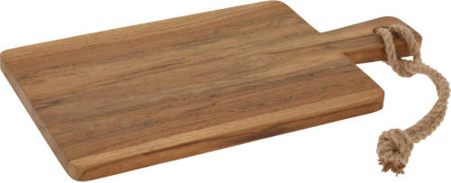 Excellent Houseware Snijplank/serveerplank - met handvat - hout - 34 x 18 cm - Snijplanken