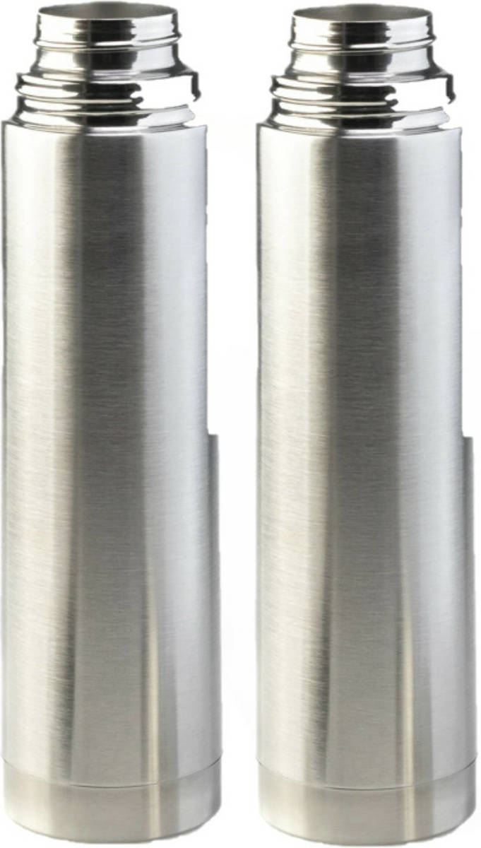 Lowenthal RVS thermosfles/isoleerfles 2x mat zilver 750 ml - Thermosflessen