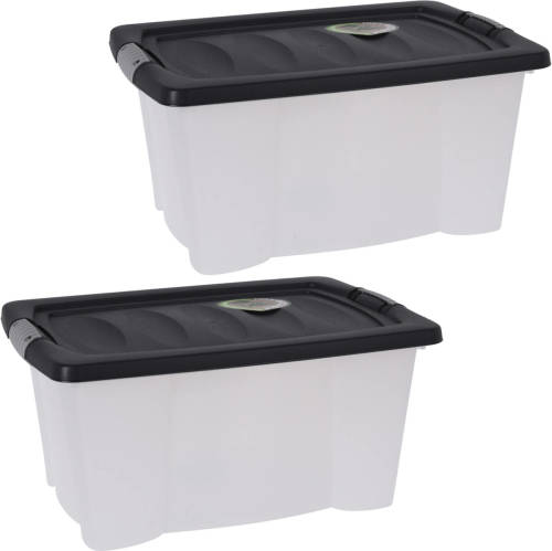 Bathroom Solutions 3x Stuks Opbergdozen/organizers met deksel - kunststof - 13 Liter - Opbergbox