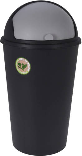 Bathroom Solutions Prullenbak/afvalemmer - 25L - gerecycled kunststof - zwart - Prullenbakken