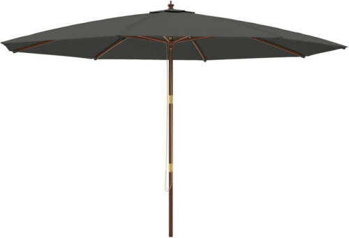 VidaXL Parasol met houten paal 400x273 cm antracietkleurig