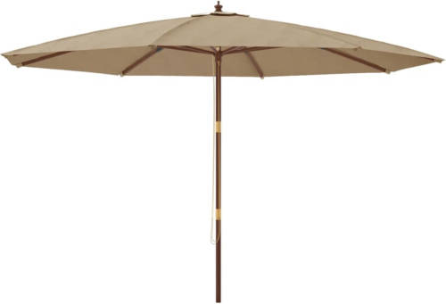 VidaXL Parasol met houten paal 400x273 cm taupe