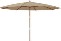 VidaXL Parasol met houten paal 400x273 cm taupe
