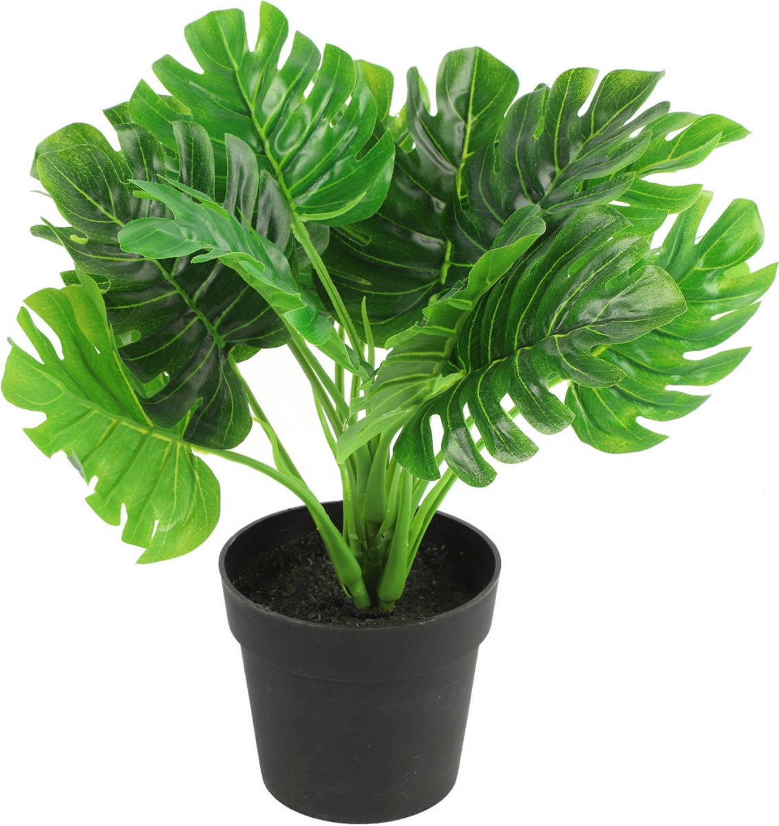 Countryfield Kunstplant Monstera in bloempot - Groen - 15 x 28 cm - Kunstplanten
