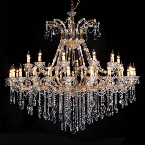 Clayre & Eef LumiLamp Kroonluchter Ø 165x150 cm Transparant Ijzer Hanglamp Chandelier Kristal lamp Transparant Hanglamp Chandelier