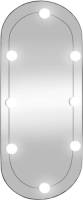 VidaXL Wandspiegel met LED's ovaal 35x80 cm glas