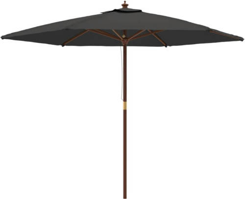 VidaXL Parasol met houten paal 299x240 cm antracietkleurig