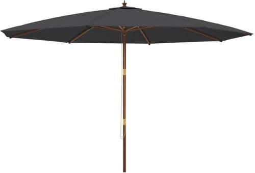 VidaXL Parasol met houten paal 400x273 cm zwart
