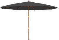VidaXL Parasol met houten paal 400x273 cm zwart