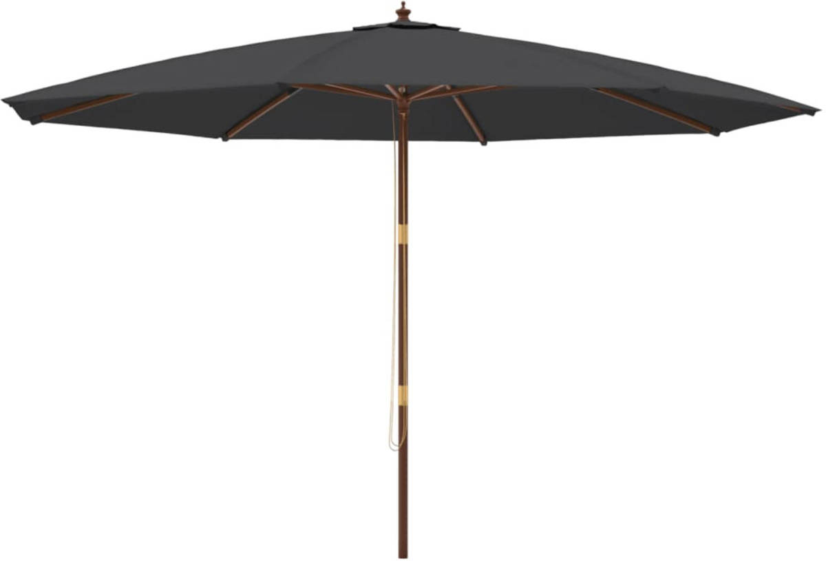 VidaXL Parasol met houten paal 400x273 cm zwart