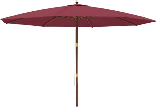 VidaXL Parasol met houten paal 400x273 cm bordeauxrood